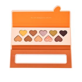 Ten Color Pearlescent Matte Eyeshadow Tray Waterproof Makeup Love (Option: 02Caramel Macchiato)