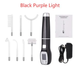 High Wave Electrotherapy Rod Enhanced Version With Screen Display Seven-piece (Option: Seven Piece Black Purple Light-US)