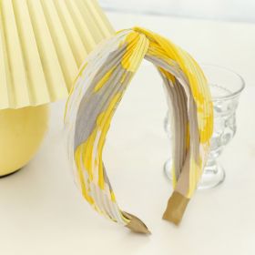 Temperament Wide Brim Hair Pressing Headband (Option: Yellow Crossed Headband)