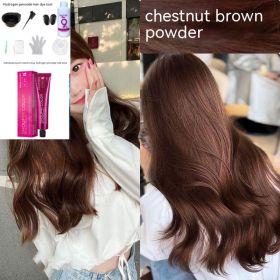 Ammonia-free Hair Color Paste Monochrome Paste Cover White Hair Multi-segment Color One-step Black Tea Gray Blue Black Hair Dye (Option: 5ro4 Chestnut Pink Brown-With tools)