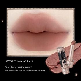 Lip Mud Stick Matte Non Stick Cup (Option: C08 Sand Tower-Little Angel Lipstick)