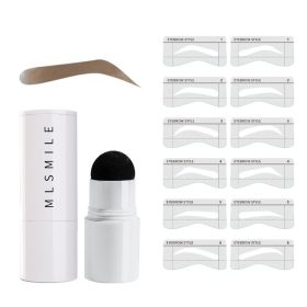 Retouching Forehead Shadow Pen With Eyebrow Card Seal Eyebrow Powder (Option: Light brown-Includes 12eyebrow cards)