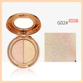 Light Reflecting Milky Way Two-color Eye Shadow Pumpkin Earth Color Matte Orange Bottom Gold Glitter Eye Shadow Plate (Option: G02)