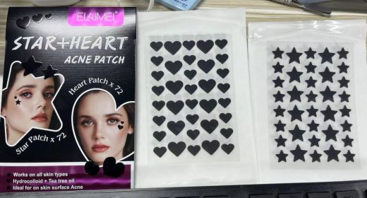 Peach Heart Color Multi-shape Acne Patch (Option: Black XINGX-Box)