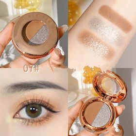 Light Reflecting Milky Way Two-color Eye Shadow Pumpkin Earth Color Matte Orange Bottom Gold Glitter Eye Shadow Plate (Option: C07)