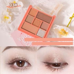 Seven Color Eye Shadow Plate Pearl Powder Sequins Beauty Makeup (Option: C03)