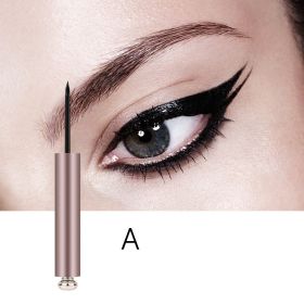 Rose Gold Beginner Liquid Eyeliner Waterproof Quick Dry No Halo Eyeliner (Option: A Brush Chinese)