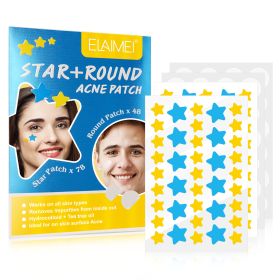 Peach Heart Color Multi-shape Acne Patch (Option: Blue Yellow Round-Box)