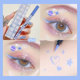 Makeup Xixi Colorful Eyeliner Non Dizzy Stain Anti Sweat (Option: Color5 Sea Salt Blue)