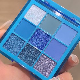 Nine Colors Brighten Eye Modification Polarized Diamond Purple Halloween Stage Makeup Eye Shadow (Option: 9.9g-Blue)