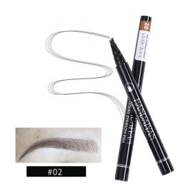 Four-head Eyebrow Pencil Liquid Eyebrow Pencil Tattoo Eyebrow Pencil Eyebrow Pencil 4-head Eyebrow Pencil Four-jaw Eyebrow Pencil (Option: 2 Gray Coffee Color-1PCS)