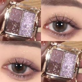 Pink-purple Eye Shadow Disc Sequins Pearlescent Student Party White Glitter (Option: 01Purple)