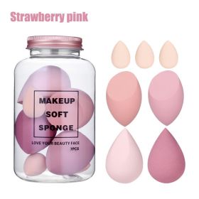 Foreign Trade Makeup Puff 7 PCs Canned Cosmetic Egg Suit Drift Bottle Makeup Sponge Soaking Water Bigger Mini (Option: Drift Bottle Strawberry Powder)