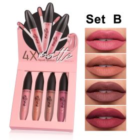 Four Times Matte Lip Gloss Suit Fog Surface Lasting (Option: Four Times Matte B)