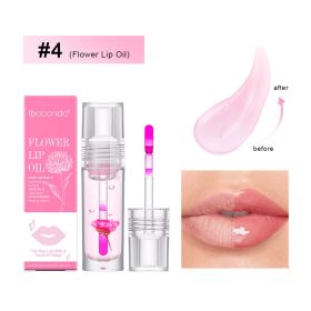 Flower Color Changing Lip Oil Moisturizing Jelly Lipgloss Clear Temperature Change Liquid Lipstick Reduce Lip Line Make Up (Option: Flowers Lip Gloss 4)