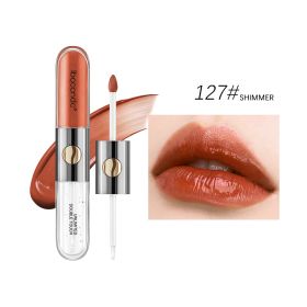 Double-headed Lip Lacquer Matte Waterproof Sweat-proof (Option: Lip Lacquer 127-3ml Plus 3ml)