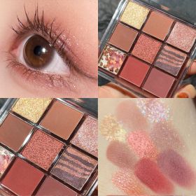 DIKALU Nine-color Eye Shadow City Cold And Warm Plate Shimmer Matte Acrylic Transparent Nine-grid Eye Shadow (Option: Transparent 9 Colors 06)