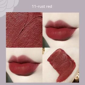 Matte Finish Long Lasting No Stain On Cup Discoloration Resistant Lipstick Lip Liner (Option: 11 Rust Red)