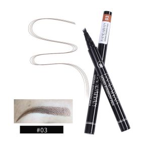 Four-head Eyebrow Pencil Liquid Eyebrow Pencil Tattoo Eyebrow Pencil Eyebrow Pencil 4-head Eyebrow Pencil Four-jaw Eyebrow Pencil (Option: 3 Brown-1PCS)