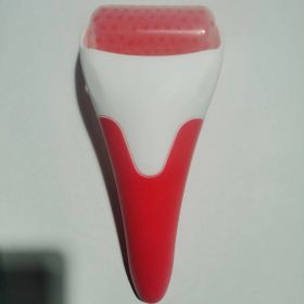 Ice Roller Smooth Skin Wheel Face Cosmetic Roller (Option: Two Tone Red Handle Red Bead-One)