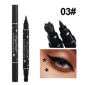 Double Headed Star Seal Eyeliner Pen Waterproof And Non Smudging (Option: 3 Plum Blossom)