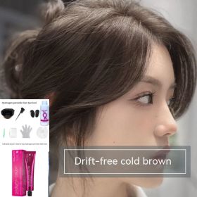 Ammonia-free Hair Color Paste Monochrome Paste Cover White Hair Multi-segment Color One-step Black Tea Gray Blue Black Hair Dye (Option: WG75 Mist Cold Brown-With tools)