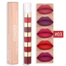 Waterproof And Durable 5 Color Matte No Stain On Cup Bamboo Joint Lip Gloss (Option: 03 Color)