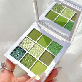 Nine Colors Brighten Eye Modification Polarized Diamond Purple Halloween Stage Makeup Eye Shadow (Option: 9.9g-Avocado)