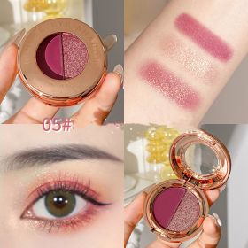 Light Reflecting Milky Way Two-color Eye Shadow Pumpkin Earth Color Matte Orange Bottom Gold Glitter Eye Shadow Plate (Option: C05)