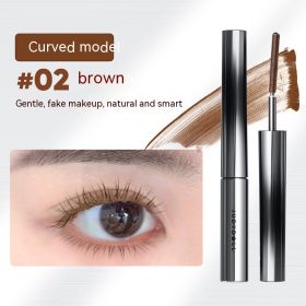 Orange Steel Tube Three-dimensional Curl Waterproof Slender Mascara (Option: Micro curved model01-Brown)